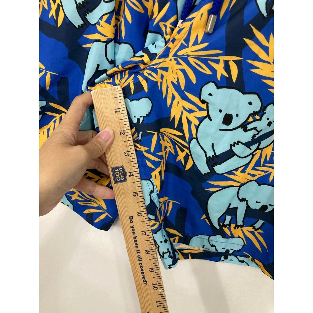 Vilebrequin Koala Print Swim Trunks 5XL Blue Yellow Moorea Board Shorts Vacation